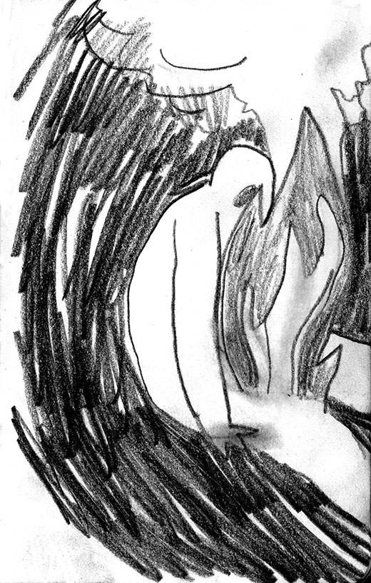 Stephanie Heike Drawing Illustration Brandherd Brand Jucken Brennen Trieb Leidenschaft Körper